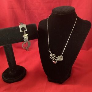Grey and red Anne-Marie Chagnon necklace and bracelet set imperfect?